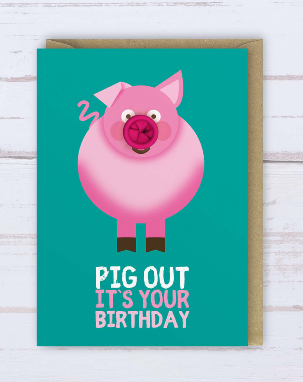 Pig Out balloon card