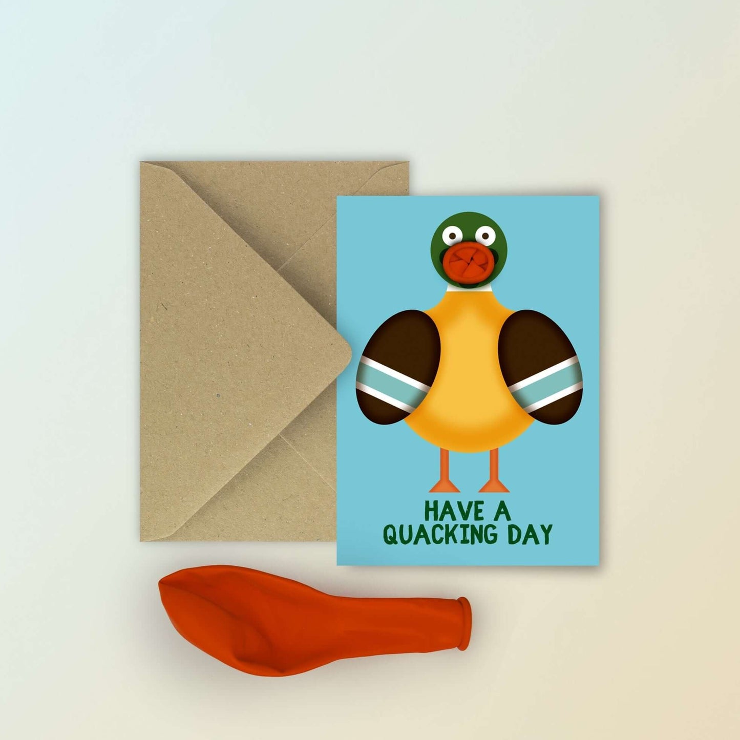 Quacking Day balloon card