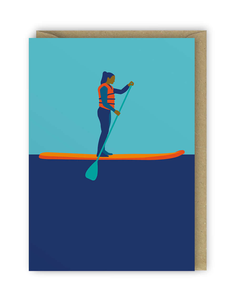 Stand up paddle boarding | card | blue