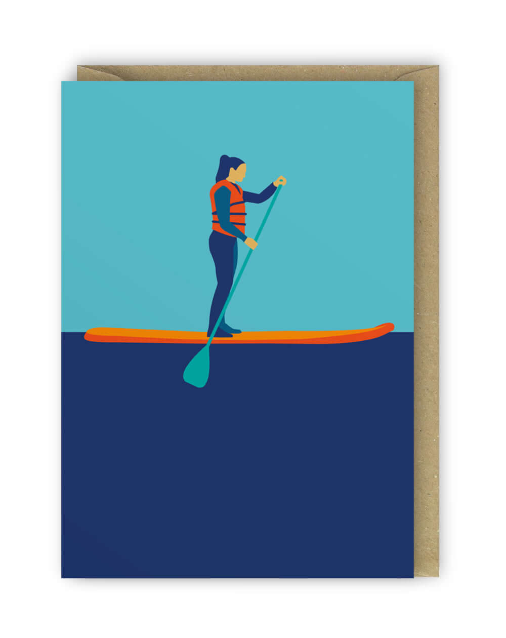 Stand up paddle boarding | card | blue
