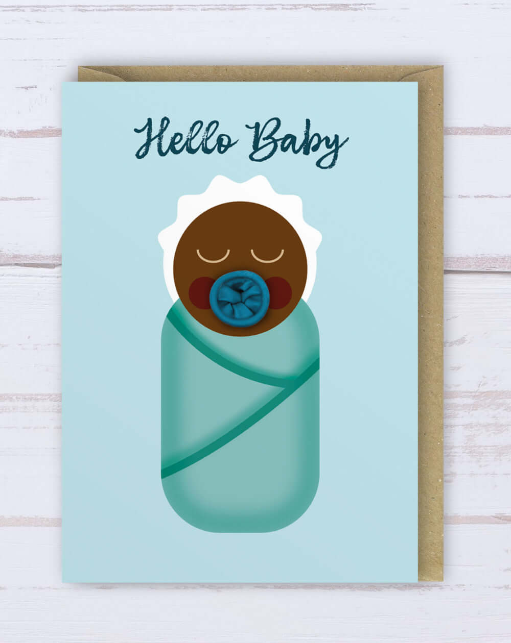New baby boy | balloon card | darker