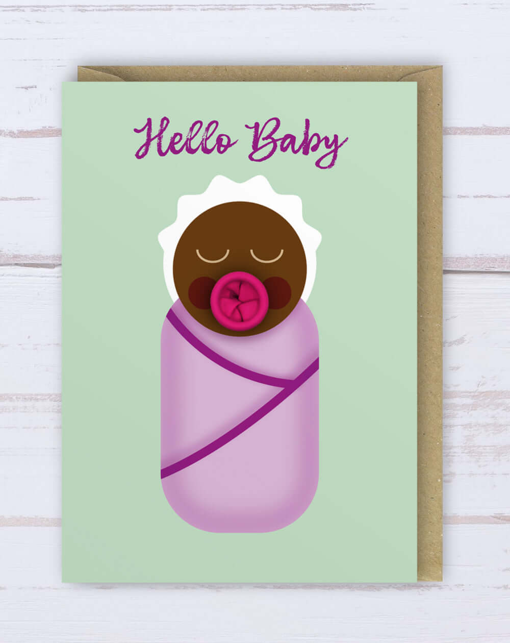 New baby girl | balloon card | darker