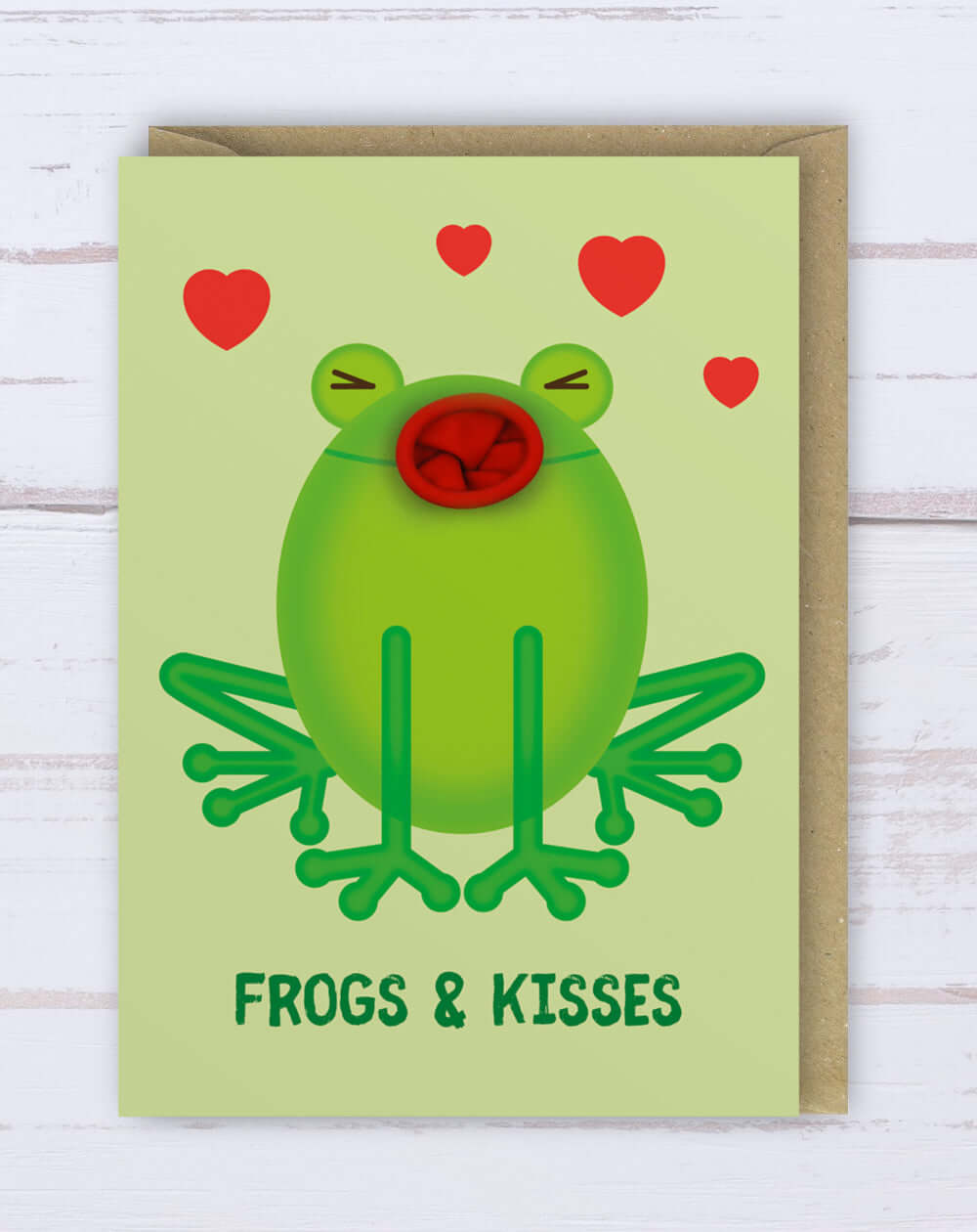 Frog and Kisses balloon card