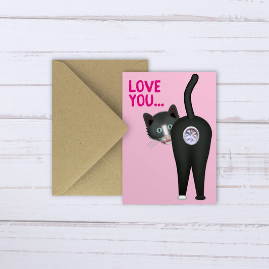 Cat Love Balloon Card