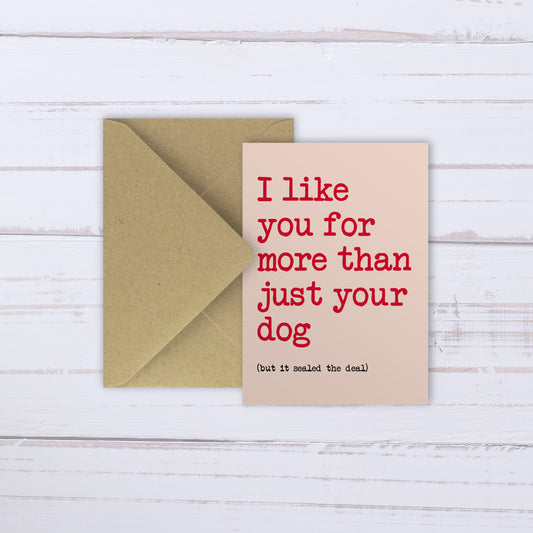 I like you for more than just your dog | card
