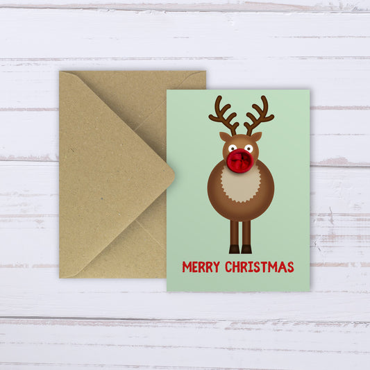 Christmas Rudolph red balloon card