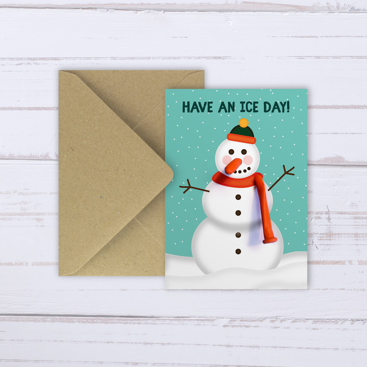 Christmas Snowman Balloon card