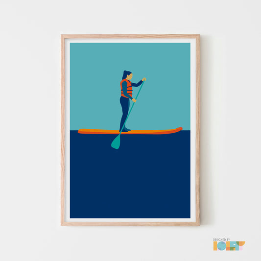 Stand Up Paddle Boarding | print blue